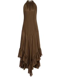 Philosophy Di Lorenzo Serafini - Braunes seidenkleid elegant anlass stil - Lyst