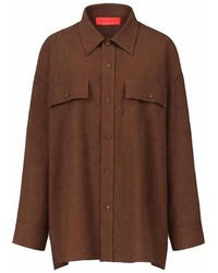 Thelatest - Overhemden ,Bruin ,Shirt Met Klepzakken - Lyst