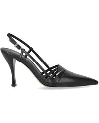 Michael Kors - Schwarze Leder Cut-Out Slingback-Pumps - Lyst