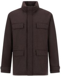 Herno - Jassen ,Bruin ,Field Jacket - Lyst