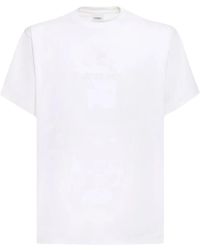 Burberry - Weiße baumwoll-t-shirt mit logo-detail - Lyst