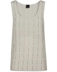 Pinko - Tops ,Grijs ,Sleeveless Tops - Lyst