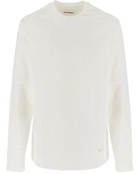 Jil Sander - Tops ,Wit ,Katoen Casual Katoenen T-Shirt - Lyst