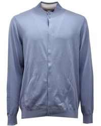 Paolo Pecora - Hellblauer Baumwoll-Strickjacke Pullover - Lyst