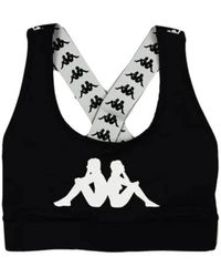 Kappa - Tops ,Zwart ,Nylon Zwart Wit Antiek Top Regular Fit - Lyst