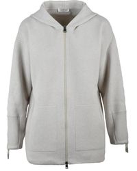 Panicale - Truien & Vesten ,Wol Cardigan Con Zip - Lyst