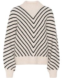 Karen By Simonsen - Puffärmel strickpullover egret - Lyst
