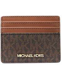 Michael Kors - Jet Set Travel Großes Kartenetui Mit Logo Und Leder - Lyst