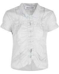 Low Classic - Overhemden ,Wit ,Wrinkle Half Sleeve Shirt - Lyst