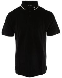 Armani - Tops ,Zwart ,Katoen Zwart Katoenen Polo Shirt Necklogo - Lyst