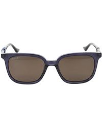 Gucci - Blauw Bruine Zonnebril Stijlvol Model - Lyst