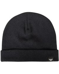 Emporio Armani - Schwarze wollmütze - Lyst