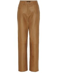 Btfcph - Leren Broek Met Rechte Pijpen - Lyst
