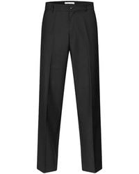Samsøe & Samsøe - Broeken ,Zwart ,Wol Zwarte Gerecyclede Polyester Wollen Broek - Lyst