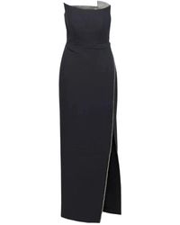 Roland Mouret - Schwarzes maxikleid mit schlitz - Lyst