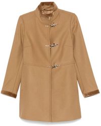 Fay - Jassen ,Bruin ,Polyester Virginia Single-Breasted Jas - Lyst