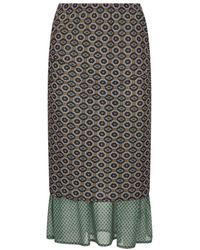 Dries Van Noten - Bruine Mesh Midi Rok Elastische Taille - Lyst