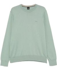 HUGO - Truien & Vesten ,Groen ,Katoen Upacas-L Katoenen Trui - Lyst