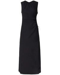 Ottod'Ame - Schwarzes Longuette-Kleid Mit Rundhalsausschnitt - Lyst
