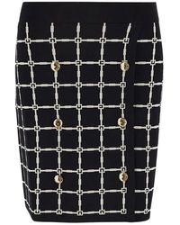 Elisabetta Franchi - Kariertes Schwarz-Weißes Rock - Lyst