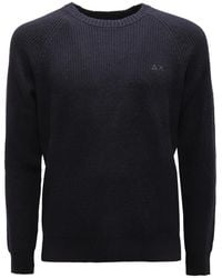 Sun 68 - Truien & Vesten ,Blauw ,Wol Wool Blend Sweater - Lyst