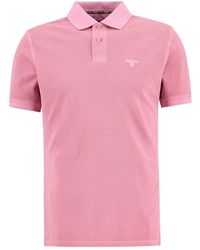 Barbour - Tops ,Roze ,Katoen Washed Tartan Tailored Pique Polo - Lyst