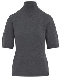 Max Mara - Grijze Wollen Turtleneck Pullover Sweater - Lyst