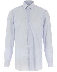 Barba Napoli - Gestreept Poplin Overhemd - Lyst