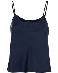 Plain Units - Blaues satin spaghetti strap top - Lyst