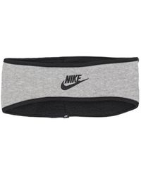 Nike - Fitness ,Grijs ,Katoen Fleece Hoofdband Met Oorbedekking - Lyst