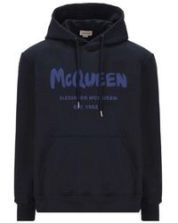Alexander McQueen - Logo hoodie sweatshirt mit kordelzugkapuze - Lyst
