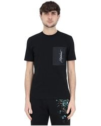 Moschino - T-shirt con logo ricamato e tasca a contrasto - Lyst