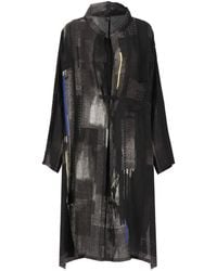 Y-3 - Anthrazit v-ausschnitt kleid mit geometrischem muster - Lyst
