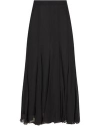 Chloé - Rokken ,Zwart ,Nylon Zwarte Zijde & Nylon Rok - Lyst