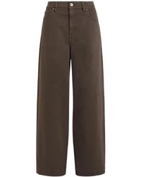 P.A.R.O.S.H. - P.A.R.O..H. ,Broeken ,Bruin ,Katoen Cuoricini Wide-Leg Jeans - Lyst