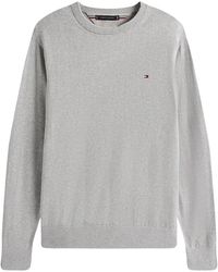 Tommy Hilfiger - Truien & Vesten ,Grijs ,Katoen Pima Org Ctn Cashmere Crew Neck - Lyst