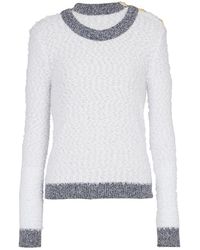 Balmain - Gebreide Pullover Met Knopen - Lyst