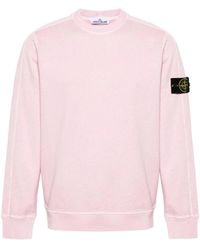 Stone Island - Rosa sweater mit kompass patch - Lyst