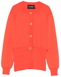 KARL LAGERFELD - Truien & Vesten ,Oranje ,Cardigan Met Knopen - Lyst