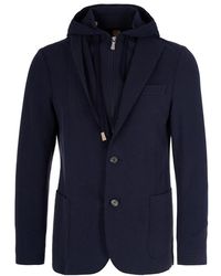 Eleventy - Jassen ,Blauw ,Katoen Single-Breasted Blazer - Lyst