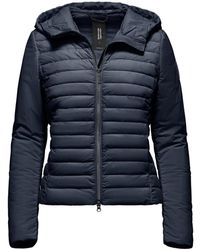 Bomboogie - Stretch Nylon Gewatteerde Jas Met Capuchon - Lyst