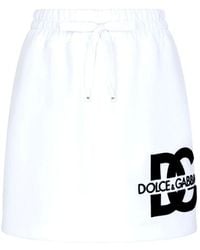 Dolce & Gabbana - Fleece Logo Print Skirt - Lyst