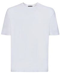 Dell'Oglio - Tops ,Wit ,Katoen Klassiek Wit T-Shirt - Lyst