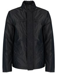Geox - Jassen ,Zwart ,Polyester Ademende Waterdichte Jas - Lyst