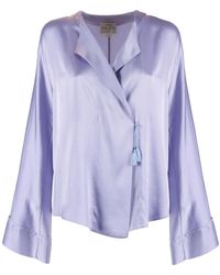 forte_forte - Camicia Incrociata Raso Seta Stretch Shiny - Lyst
