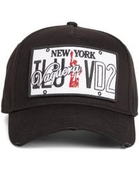 DSquared² - Accessoires ,Zwart ,Zwart Logo Baseball Cap Hoed - Lyst