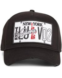DSquared² - Accessoires ,Zwart ,Zwart Logo Baseball Cap Hoed - Lyst