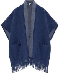 Ferragamo - Truien & Vesten ,Blauw ,Kasjmier Easy Cape - Lyst