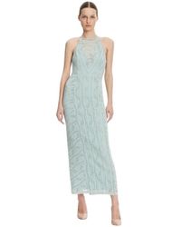 Guess - Kleedjes ,Groen ,Katoen Bodycon Lange Jurk - Lyst