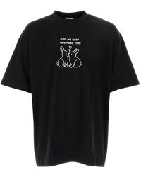 Vetements - Schwarzes oversize stretch baumwoll t-shirt - Lyst